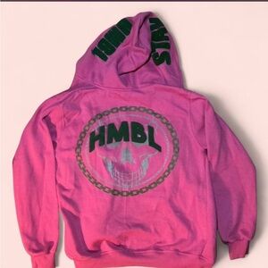 Pink HMBl Skull Graphic Hoodie